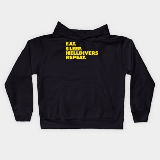 eat sleep helldivers repeat Kids Hoodie